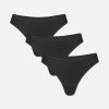 Cloud Cotton Low Thong in Black (Pack)