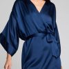 Eclipse Silk Mini Robe in Navy